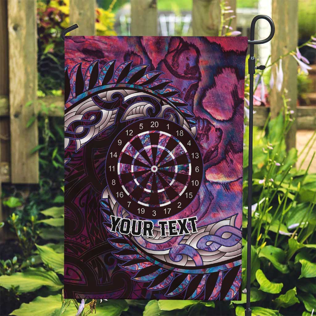 New Zealand Darts Personalised Garden Flag Aotearoa Silver Fern Pink Papua Shell Spirit LT9 Garden Flag Pink - Polynesian Pride