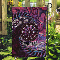 New Zealand Darts Personalised Garden Flag Aotearoa Silver Fern Pink Papua Shell Spirit LT9 Garden Flag Pink - Polynesian Pride