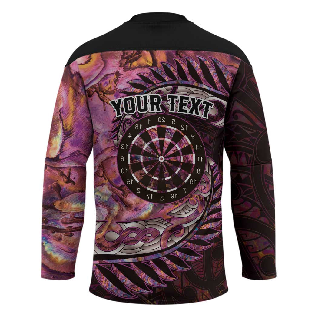 New Zealand Darts Personalised Hockey Jersey Aotearoa Silver Fern Pink Papua Shell Spirit LT9 - Polynesian Pride