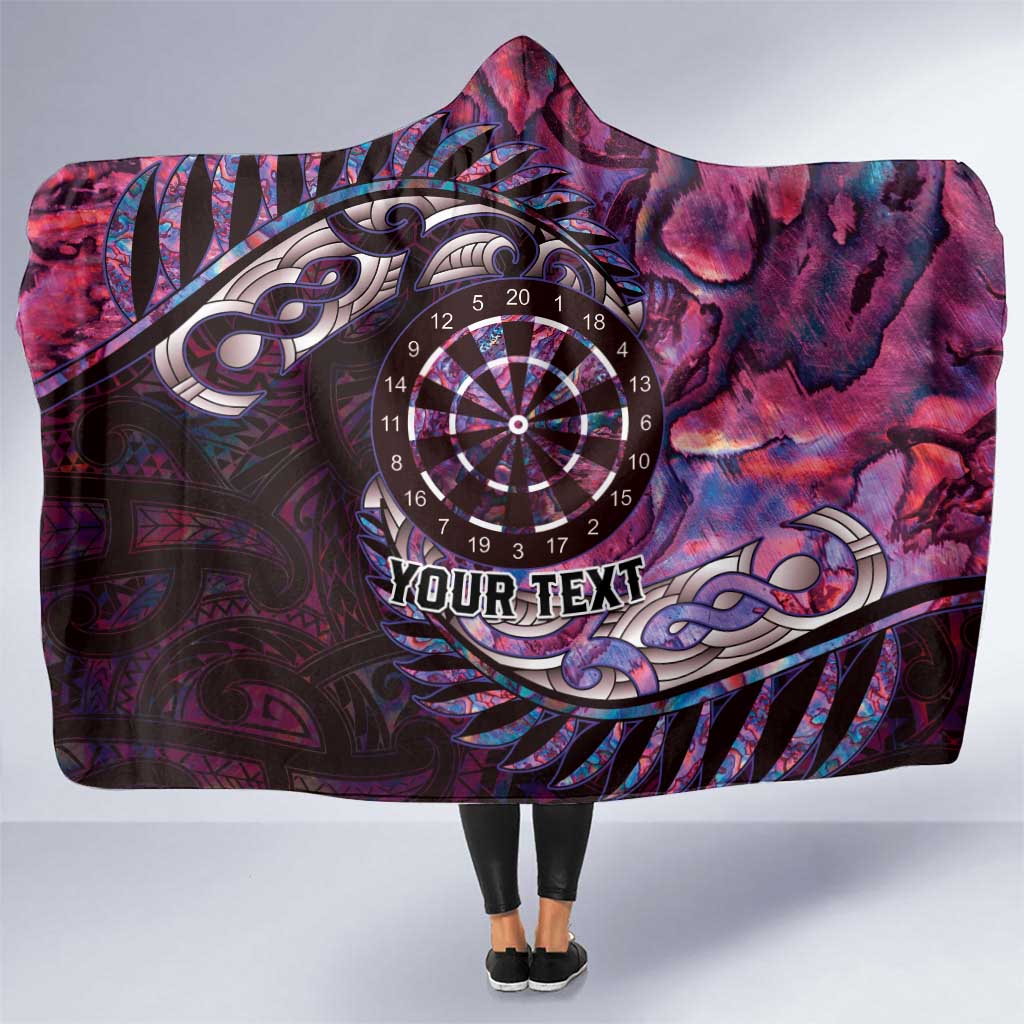 New Zealand Darts Personalised Hooded Blanket Aotearoa Silver Fern Pink Papua Shell Spirit LT9 One Size Pink - Polynesian Pride