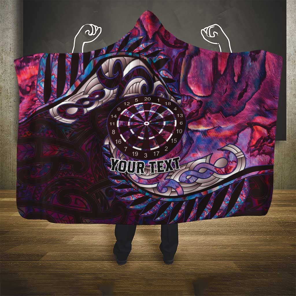 New Zealand Darts Personalised Hooded Blanket Aotearoa Silver Fern Pink Papua Shell Spirit LT9 - Polynesian Pride