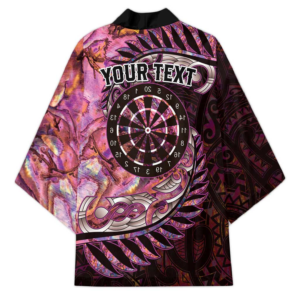 New Zealand Darts Personalised Kimono Aotearoa Silver Fern Pink Papua Shell Spirit LT9 - Polynesian Pride