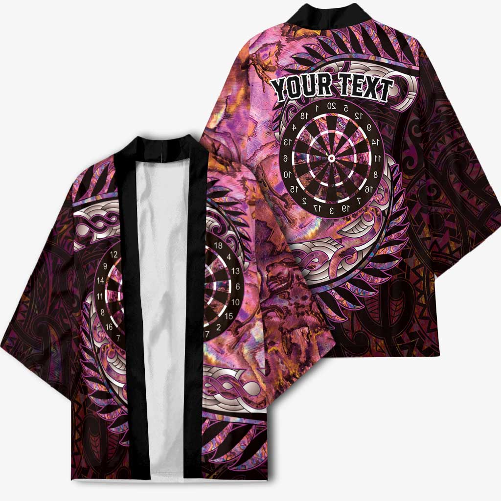 New Zealand Darts Personalised Kimono Aotearoa Silver Fern Pink Papua Shell Spirit LT9 - Polynesian Pride