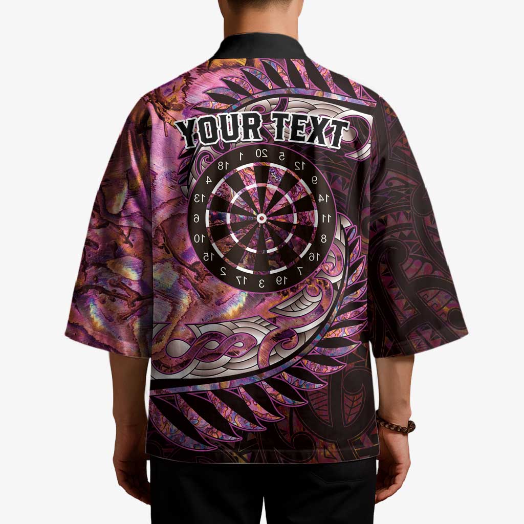 New Zealand Darts Personalised Kimono Aotearoa Silver Fern Pink Papua Shell Spirit LT9 - Polynesian Pride