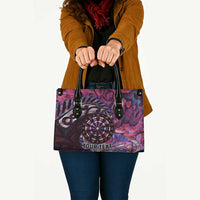 New Zealand Darts Personalised Leather Bag Aotearoa Silver Fern Pink Papua Shell Spirit LT9 - Polynesian Pride