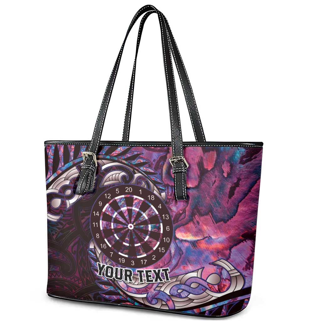 New Zealand Darts Personalised Leather Tote Bag Aotearoa Silver Fern Pink Papua Shell Spirit LT9 - Polynesian Pride