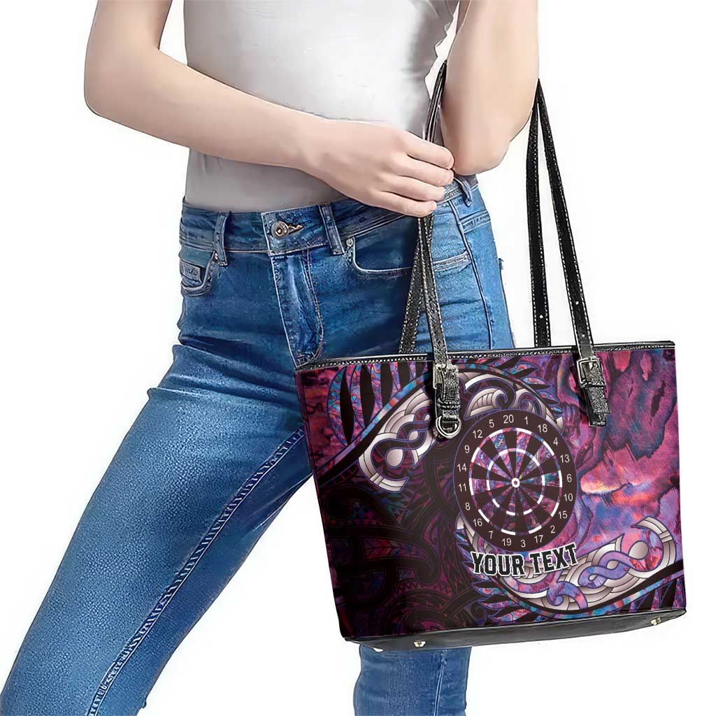 New Zealand Darts Personalised Leather Tote Bag Aotearoa Silver Fern Pink Papua Shell Spirit LT9 - Polynesian Pride