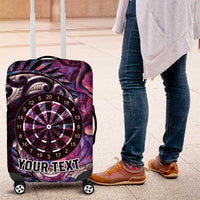 New Zealand Darts Personalised Luggage Cover Aotearoa Silver Fern Pink Papua Shell Spirit LT9 Pink - Polynesian Pride