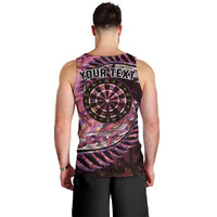 New Zealand Darts Personalised Men Tank Top Aotearoa Silver Fern Pink Papua Shell Spirit LT9 - Polynesian Pride