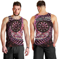 New Zealand Darts Personalised Men Tank Top Aotearoa Silver Fern Pink Papua Shell Spirit LT9 - Polynesian Pride