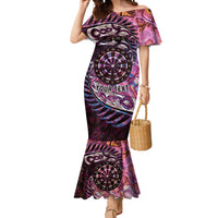 New Zealand Darts Personalised Mermaid Dress Aotearoa Silver Fern Pink Papua Shell Spirit LT9 Women Pink - Polynesian Pride