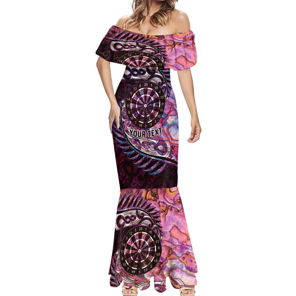 New Zealand Darts Personalised Mermaid Dress Aotearoa Silver Fern Pink Papua Shell Spirit LT9 - Polynesian Pride