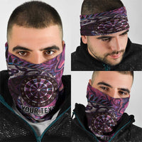 New Zealand Darts Personalised Neck Gaiter Aotearoa Silver Fern Pink Papua Shell Spirit LT9 - Polynesian Pride