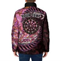 New Zealand Darts Personalised Padded Jacket Aotearoa Silver Fern Pink Papua Shell Spirit LT9 - Polynesian Pride