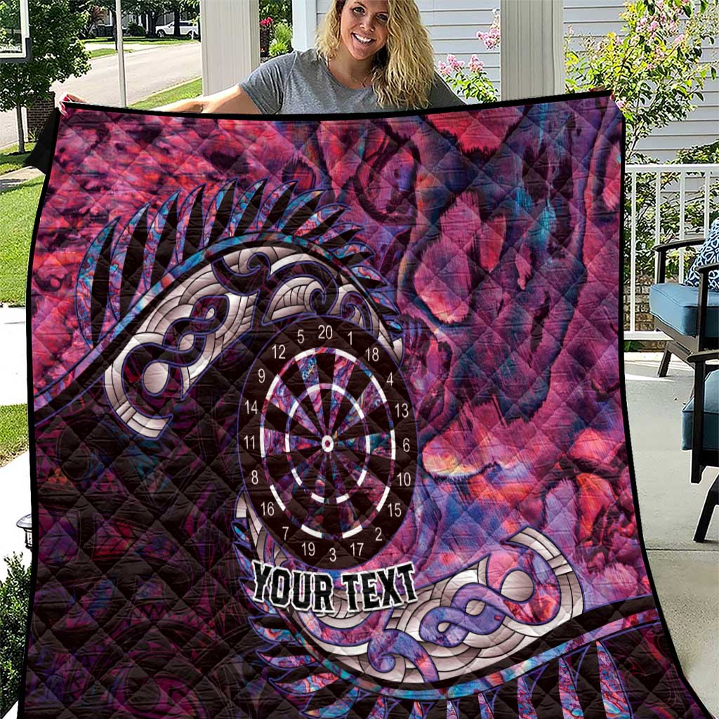 New Zealand Darts Personalised Quilt Aotearoa Silver Fern Pink Papua Shell Spirit LT9 Pink - Polynesian Pride
