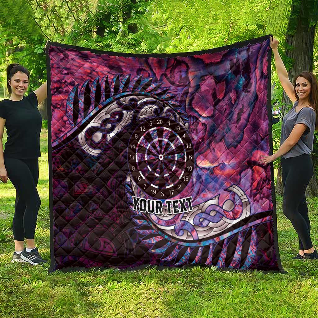 New Zealand Darts Personalised Quilt Aotearoa Silver Fern Pink Papua Shell Spirit LT9 - Polynesian Pride