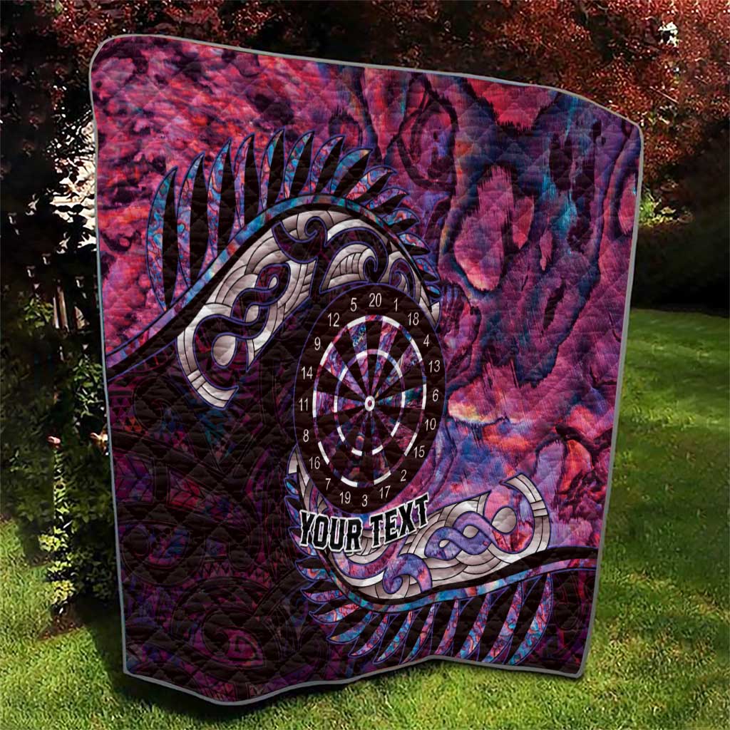 New Zealand Darts Personalised Quilt Aotearoa Silver Fern Pink Papua Shell Spirit LT9 - Polynesian Pride