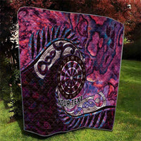 New Zealand Darts Personalised Quilt Aotearoa Silver Fern Pink Papua Shell Spirit LT9 - Polynesian Pride