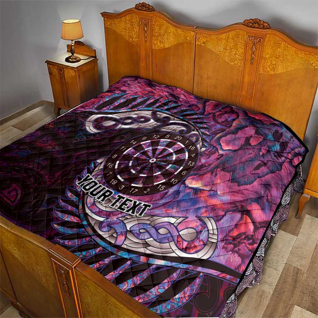 New Zealand Darts Personalised Quilt Aotearoa Silver Fern Pink Papua Shell Spirit LT9 - Polynesian Pride