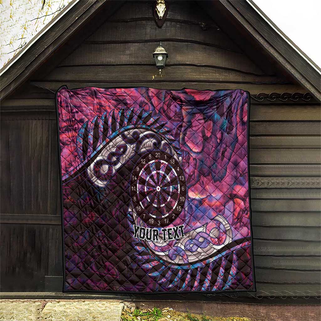 New Zealand Darts Personalised Quilt Aotearoa Silver Fern Pink Papua Shell Spirit LT9 - Polynesian Pride