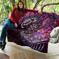 New Zealand Darts Personalised Quilt Aotearoa Silver Fern Pink Papua Shell Spirit LT9 - Polynesian Pride