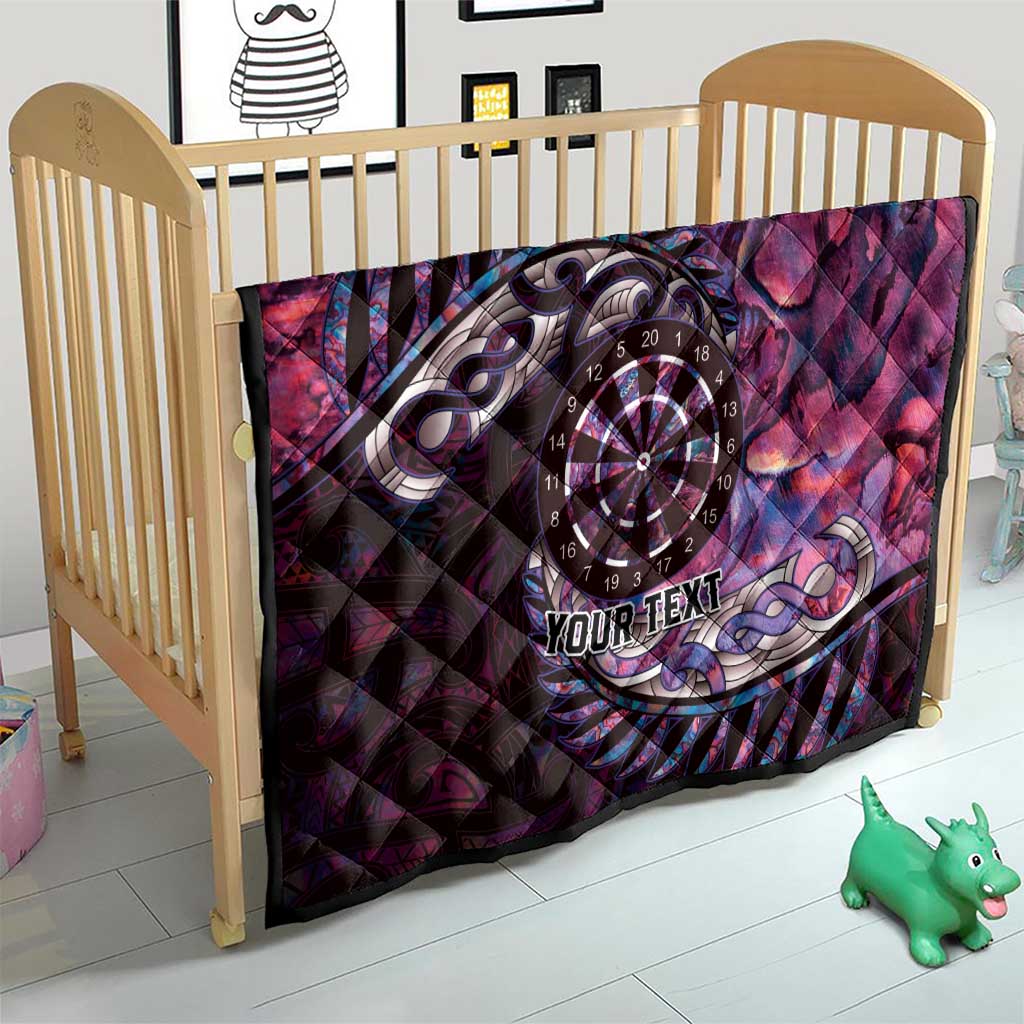 New Zealand Darts Personalised Quilt Aotearoa Silver Fern Pink Papua Shell Spirit LT9 - Polynesian Pride