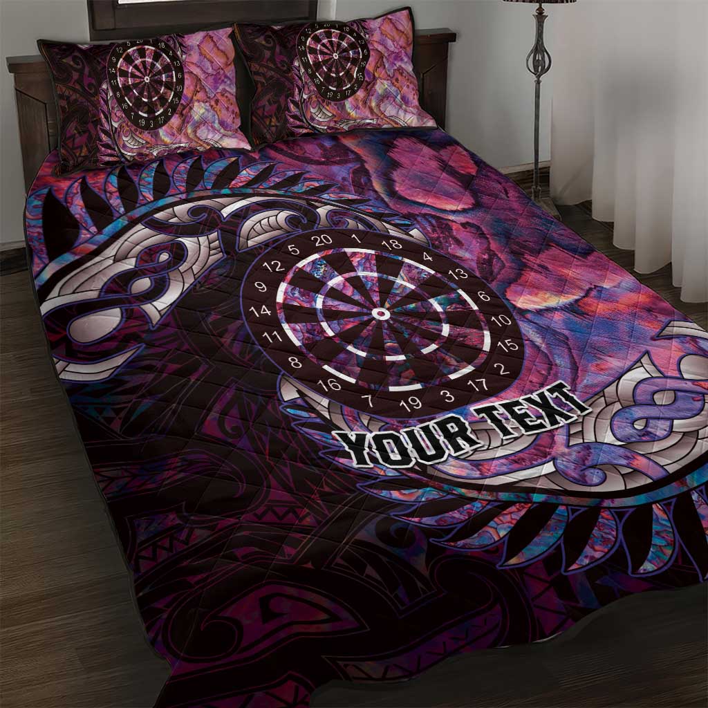 New Zealand Darts Personalised Quilt Bed Set Aotearoa Silver Fern Pink Papua Shell Spirit LT9 Pink - Polynesian Pride
