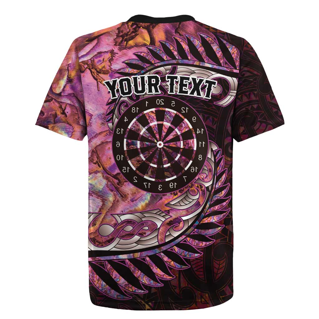 New Zealand Darts Personalised Rugby Jersey Aotearoa Silver Fern Pink Papua Shell Spirit LT9 - Polynesian Pride