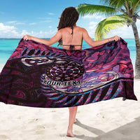 New Zealand Darts Personalised Sarong Aotearoa Silver Fern Pink Papua Shell Spirit LT9 - Polynesian Pride