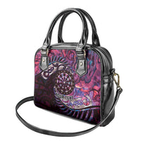 New Zealand Darts Personalised Shoulder Handbag Aotearoa Silver Fern Pink Papua Shell Spirit LT9 - Polynesian Pride