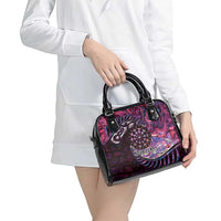 New Zealand Darts Personalised Shoulder Handbag Aotearoa Silver Fern Pink Papua Shell Spirit LT9 - Polynesian Pride