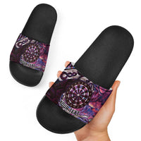 New Zealand Darts Personalised Slide Sandals Aotearoa Silver Fern Pink Papua Shell Spirit LT9 - Polynesian Pride