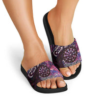 New Zealand Darts Personalised Slide Sandals Aotearoa Silver Fern Pink Papua Shell Spirit LT9 - Polynesian Pride