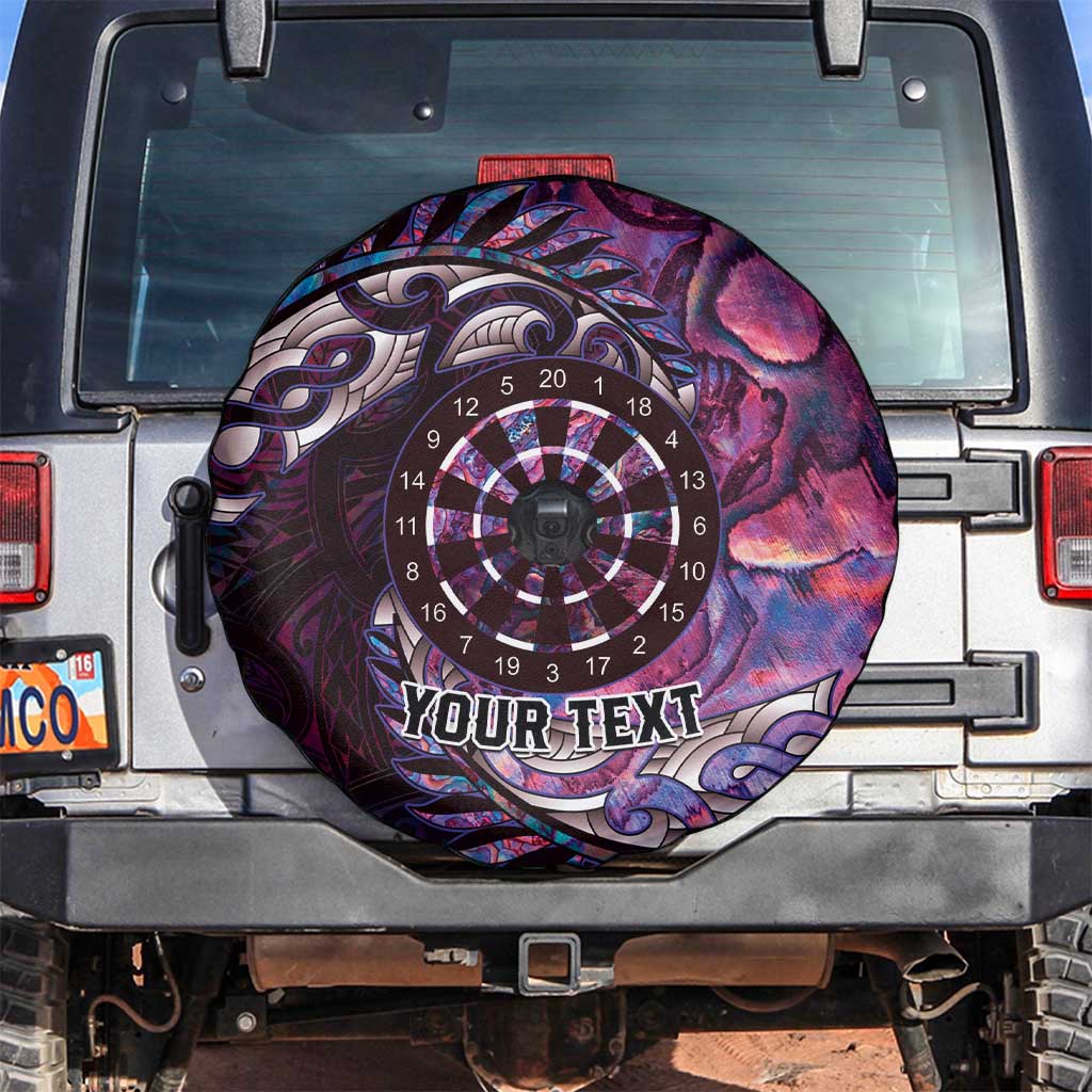 New Zealand Darts Personalised Spare Tire Cover Aotearoa Silver Fern Pink Papua Shell Spirit LT9 Pink - Polynesian Pride