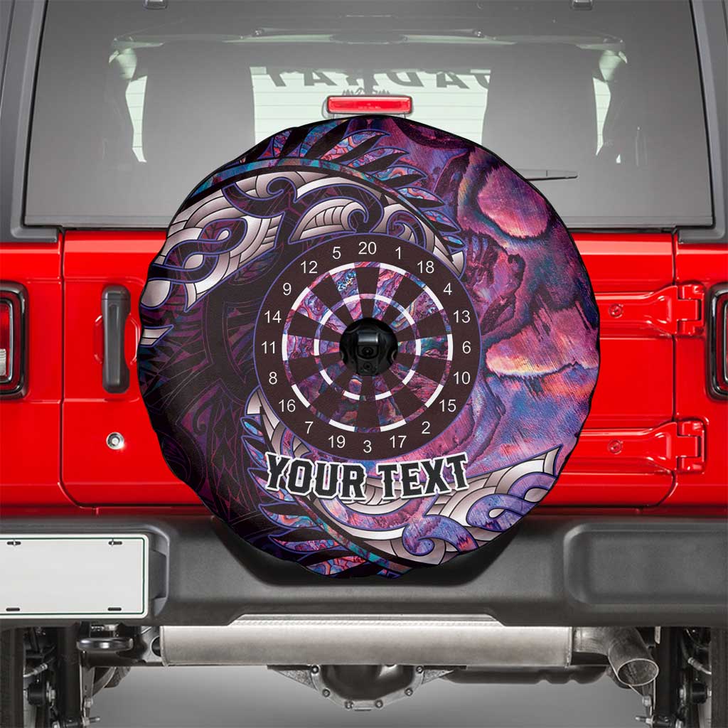 New Zealand Darts Personalised Spare Tire Cover Aotearoa Silver Fern Pink Papua Shell Spirit LT9 - Polynesian Pride