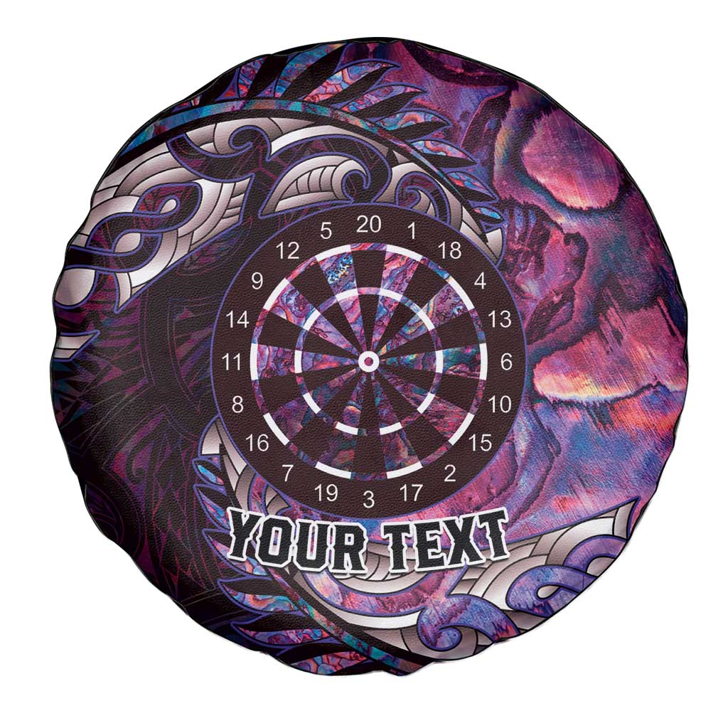New Zealand Darts Personalised Spare Tire Cover Aotearoa Silver Fern Pink Papua Shell Spirit LT9 - Polynesian Pride