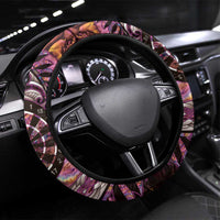 New Zealand Darts Steering Wheel Cover Aotearoa Silver Fern Pink Papua Shell Spirit LT9 Universal Fit Pink - Polynesian Pride