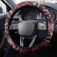 New Zealand Darts Steering Wheel Cover Aotearoa Silver Fern Pink Papua Shell Spirit LT9 - Polynesian Pride