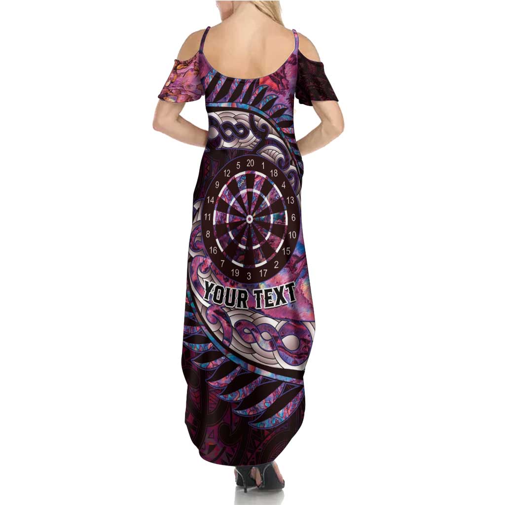 New Zealand Darts Personalised Summer Maxi Dress Aotearoa Silver Fern Pink Papua Shell Spirit LT9 - Polynesian Pride
