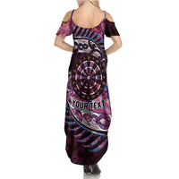 New Zealand Darts Personalised Summer Maxi Dress Aotearoa Silver Fern Pink Papua Shell Spirit LT9 - Polynesian Pride