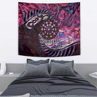 New Zealand Darts Personalised Tapestry Aotearoa Silver Fern Pink Papua Shell Spirit LT9 - Polynesian Pride