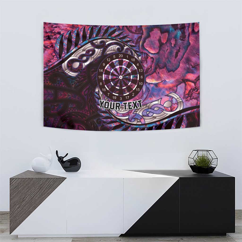 New Zealand Darts Personalised Tapestry Aotearoa Silver Fern Pink Papua Shell Spirit LT9 - Polynesian Pride