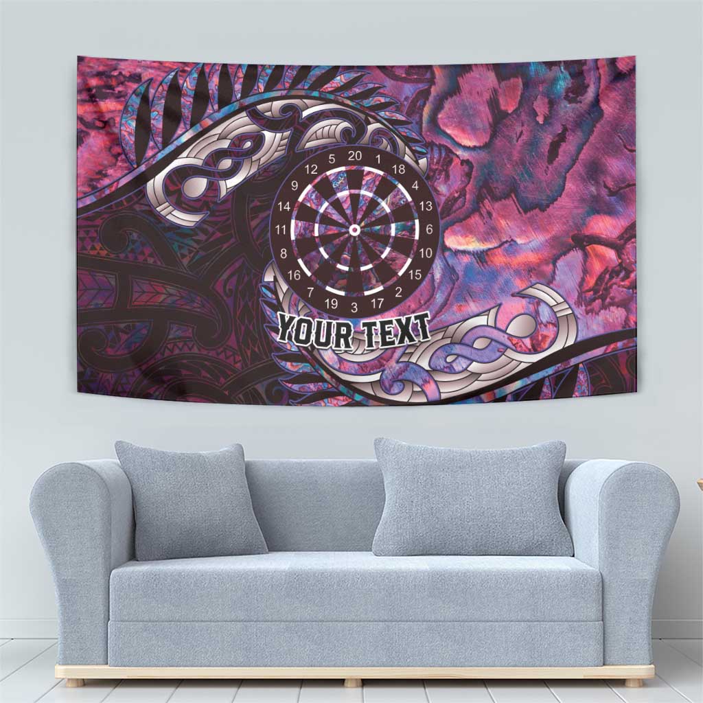 New Zealand Darts Personalised Tapestry Aotearoa Silver Fern Pink Papua Shell Spirit LT9 - Polynesian Pride