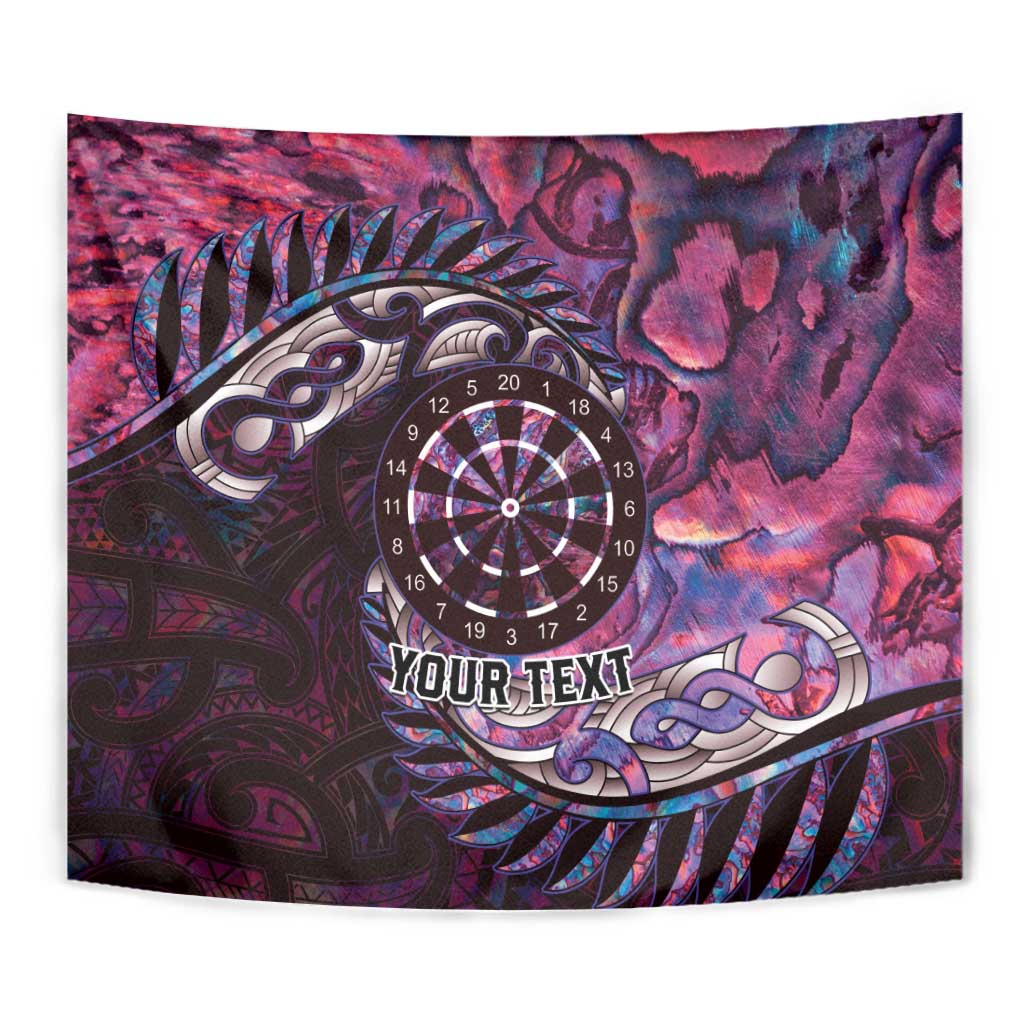 New Zealand Darts Personalised Tapestry Aotearoa Silver Fern Pink Papua Shell Spirit LT9 - Polynesian Pride