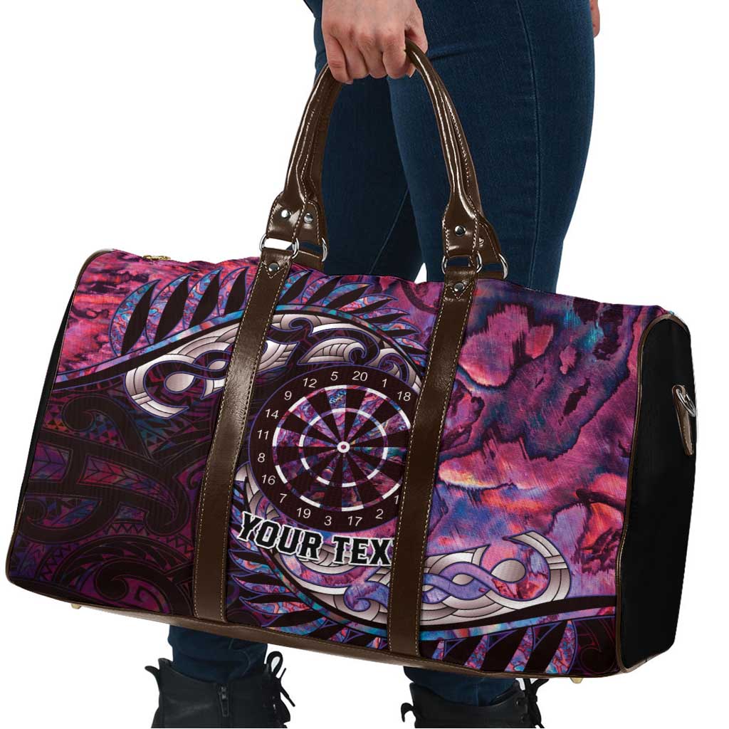 New Zealand Darts Personalised Travel Bag Aotearoa Silver Fern Pink Papua Shell Spirit LT9 - Polynesian Pride