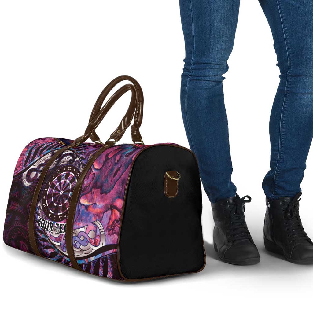 New Zealand Darts Personalised Travel Bag Aotearoa Silver Fern Pink Papua Shell Spirit LT9 - Polynesian Pride