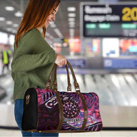 New Zealand Darts Personalised Travel Bag Aotearoa Silver Fern Pink Papua Shell Spirit LT9 - Polynesian Pride