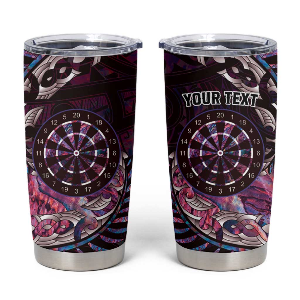 New Zealand Darts Personalised Tumbler Cup Aotearoa Silver Fern Pink Papua Shell Spirit LT9 Pink - Polynesian Pride