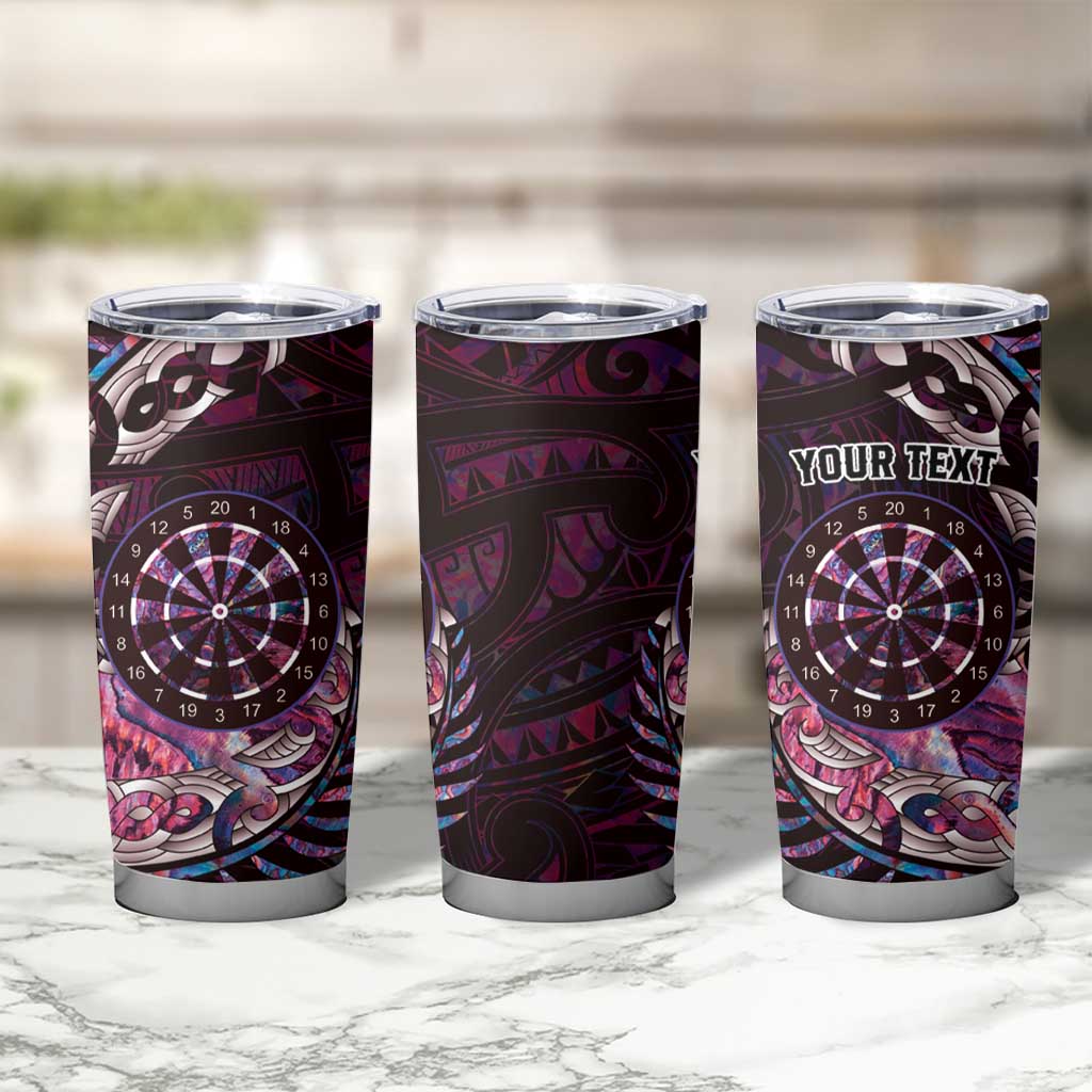New Zealand Darts Personalised Tumbler Cup Aotearoa Silver Fern Pink Papua Shell Spirit LT9 - Polynesian Pride