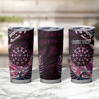 New Zealand Darts Personalised Tumbler Cup Aotearoa Silver Fern Pink Papua Shell Spirit LT9 - Polynesian Pride